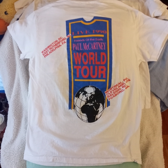 Vintage 1990 Paul McCartney World Tour T-shirt Men's Large Never Worn - Picture 5 of 7